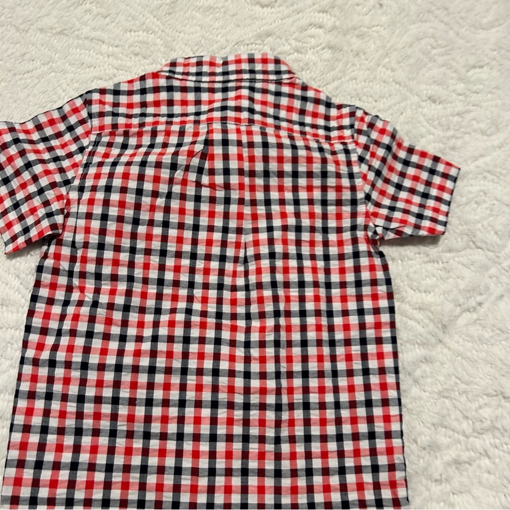 Janie and Jack Button Down Plaid Shirt May Americana Little Boy 4th of July sz 6 - Picture 7 of 10